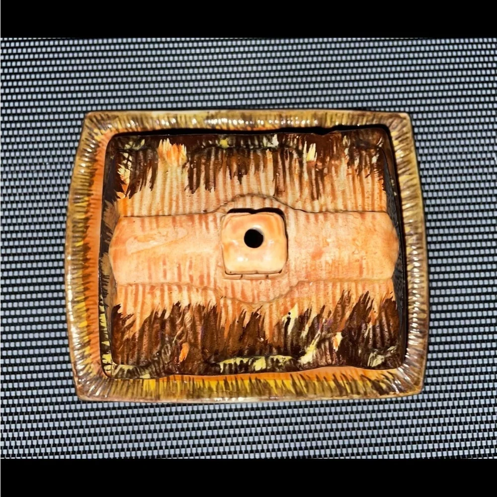 Cottage / Woods Themed Butter Tray 2- Piece - Price Brothers England Vintage